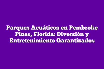 Parques Acuáticos en Pembroke Pines, Florida: Diversión y Entretenimiento Garantizados