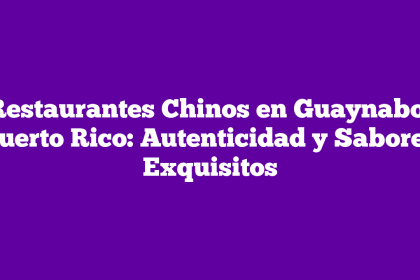 Restaurantes Chinos en Guaynabo, Puerto Rico: Autenticidad y Sabores Exquisitos