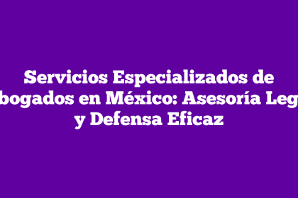 Servicios Especializados de Abogados en México: Asesoría Legal y Defensa Eficaz