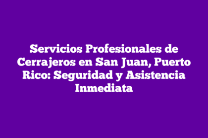 Servicios Profesionales de Cerrajeros en San Juan, Puerto Rico: Seguridad y Asistencia Inmediata