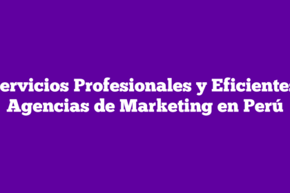 Servicios Profesionales y Eficientes: Agencias de Marketing en Perú