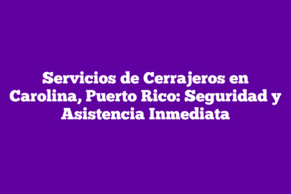 Servicios de Cerrajeros en Carolina, Puerto Rico: Seguridad y Asistencia Inmediata