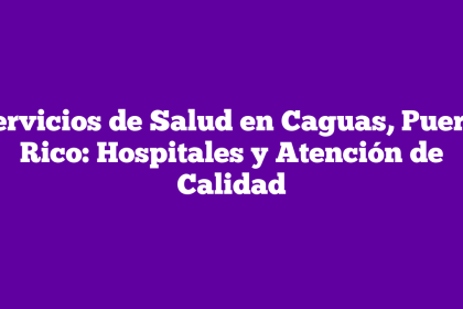Servicios de Salud en Caguas, Puerto Rico: Hospitales y Atención de Calidad