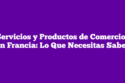 Servicios y Productos de Comercios en Francia: Lo Que Necesitas Saber