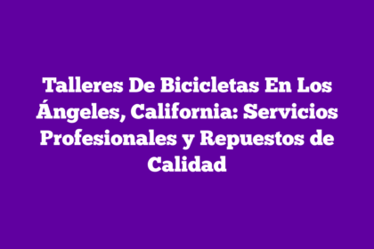 Talleres De Bicicletas En Los Ángeles, California: Servicios Profesionales y Repuestos de Calidad