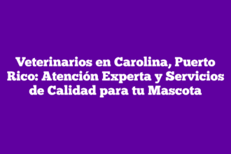 Veterinarios en Carolina, Puerto Rico: Atención Experta y Servicios de Calidad para tu Mascota