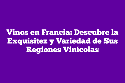 Vinos en Francia: Descubre la Exquisitez y Variedad de Sus Regiones Vinícolas