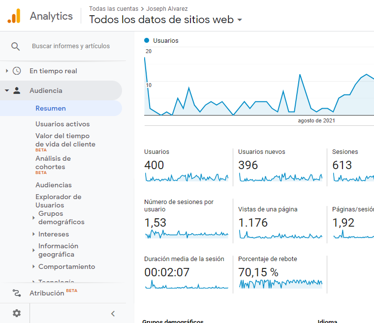 Caso de éxito aplicando SEO a una pagina de servicios online - 2